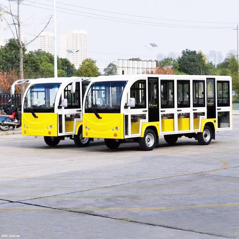 旅游电动观光车厂家14座景区游览电动车价格柠檬黄电动车